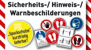 Sicherheits-Beschilderung & Spuckschutz aus Acrylglas