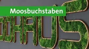 Buchstaben & Logos aus Moos